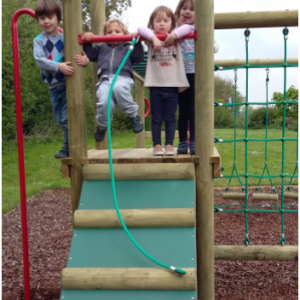 Children enjoying the new play equipment in 2017